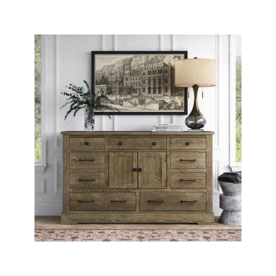 Casserly 9 Drawer 66" W Solid Wood Combo Dresser
