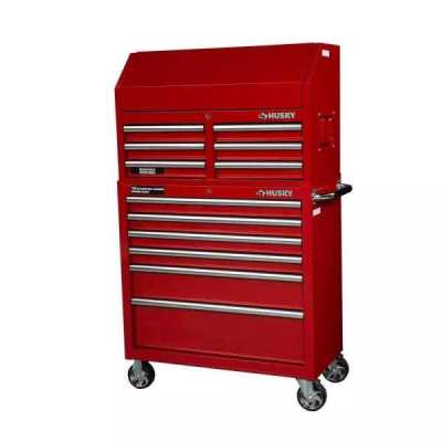 36 IN. 12-DRAWER TOOL CHEST AND CABINET COMBO IN GLOSS RED